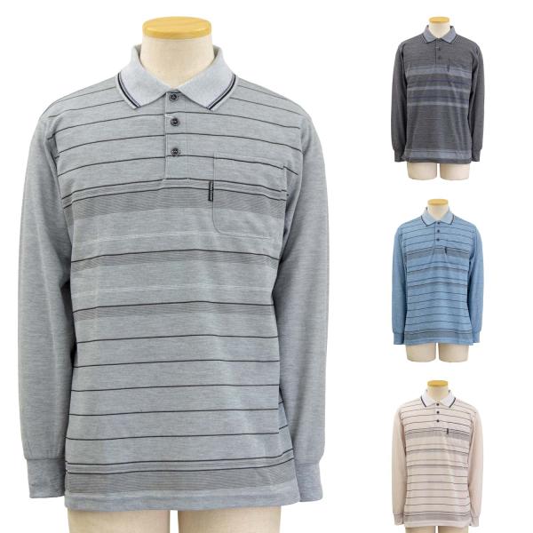長袖 ポロシャツ 紳士 T/C 鹿の子 シニアファッション 春 秋 通年 散歩・外出に最適 70代 ...