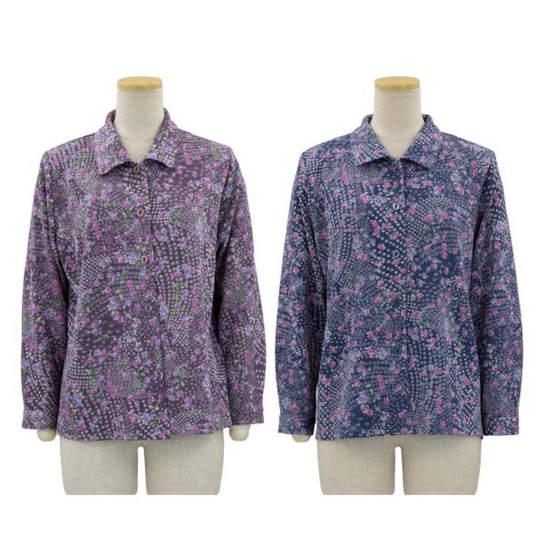 ストレッチ 後ろ身頃 ゆったり ちりめん ニット ブラウス 日本製 春秋 服 高齢者 女性 70代 ...