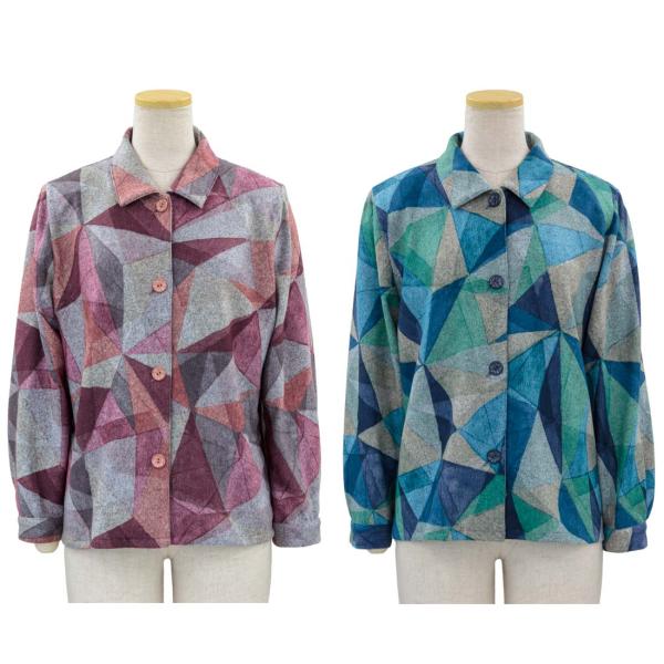 後ろ身頃 ゆったり ななめ 大きめボタン 表起毛 ストレッチ ブラウス 日本製 秋冬 レディース シ...