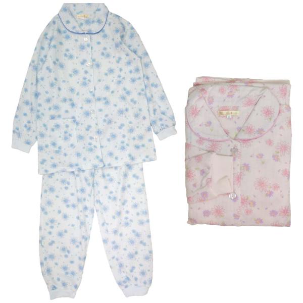 シニア向け 袖裾リブ 衿付 ふんわり ソフト キルト パジャマ 秋冬 ねまき  敬老の日 シニア向け...