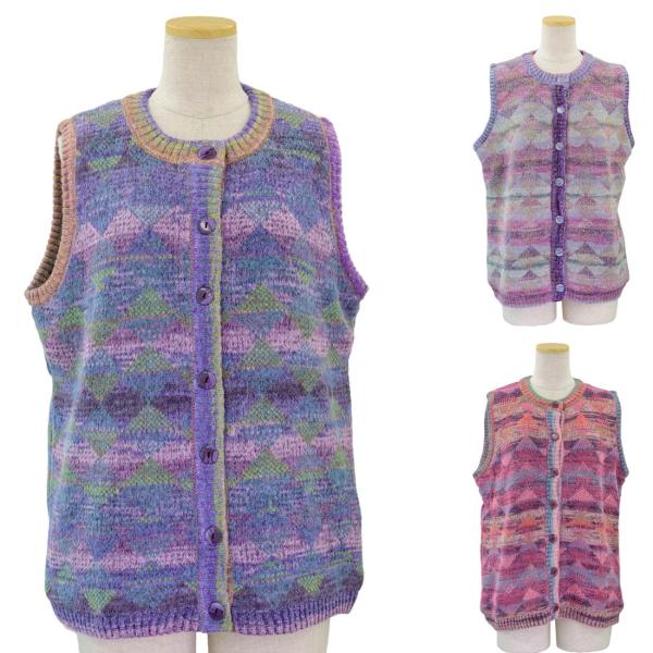 シニアファッション 80代 70代 ポカポカ あったか 裏ボア ニット ベスト 秋冬 母の日