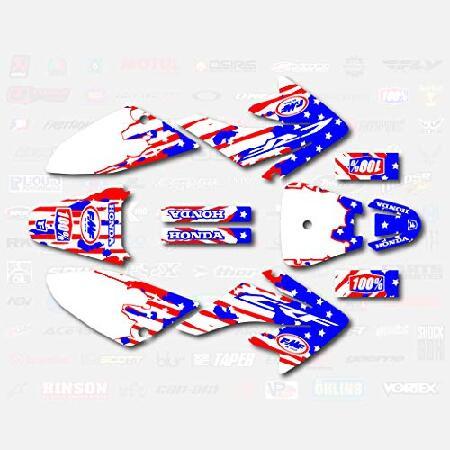 USA Flag Racing Graphics Kit Fits 04-10 CRF70 Shro...