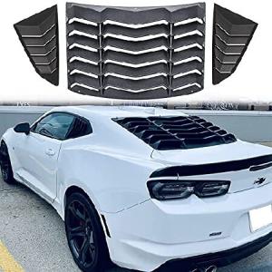 リアウィンドウとサイドウィンドウルーバー シボレー カマロ LS LT SS ZL1 2016 2017 2018 2019 2020 2021 2022 マットブラック ABSフロントガラスサンシェード｜centervalley