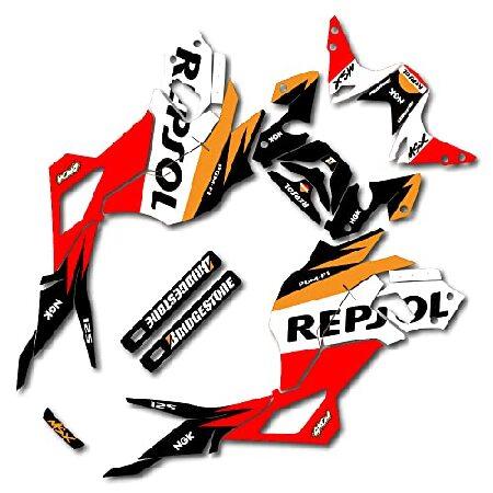 Red Orange Repsol Graphics Fits Honda GROM 17-20 M...