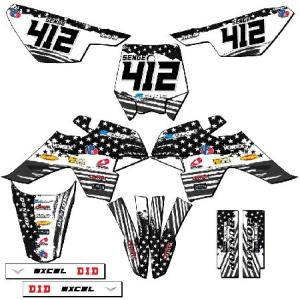 SR 125 Merica Grey Senge Graphics Complete Kit with Rider I.D. Compatible with SSR
