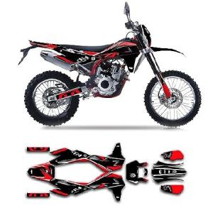 Kungfu Graphics Custom Decal Kit for SWM Dirt Bike RS 125 300 500 R RS125R RS300R RS500R 2015 2016 2017 2018, Black Red, SWMRSM1253050R1518010-KR