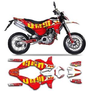 Kungfu Graphics Custom Decal Kit for SWM Dirt Bike SM650R SM 650R RS650R RS 650R 2015 2016 2017 2018 2019 2020 2021, Red White, SWMRSM650R1521002-KR