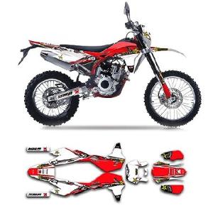 Kungfu Graphics Custom Decal Kit for SWM Dirt Bike RS 125 300 500 R RS125R RS300R RS500R 2015 2016 2017 2018, Red White, SWMRSM1253050R1518004-KR