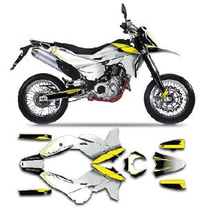 Kungfu Graphics Custom Decal Kit for SWM Dirt Bike SM650R SM 650R RS650R RS 650R 2015 2016 2017 2018 2019 2020 2021, White Yellow, SWMRSM650R1521008-K