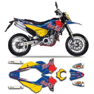 Kungfu Graphics Custom Decal Kit for SWM Dirt Bike SM650R SM 650R RS650R RS 650R 2015 2016 2017 2018 2019 2020 2021, Blue Yellow, SWMRSM650R1521001-KR