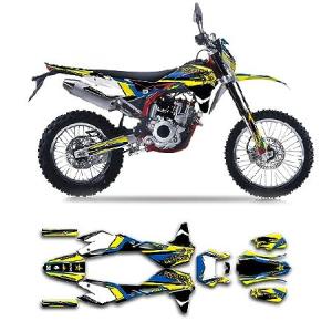 Kungfu Graphics Custom Decal Kit for SWM Dirt Bike RS 125 300 500 R RS125R RS300R RS500R 2015 2016 2017 2018, White Yellow Blue, SWMRSM1253050R1518011
