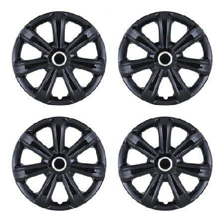 ROXX Black Lacquer Hubcaps Wheel Covers, Universal...