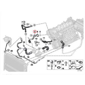 純正品 ウォーターホース BMW E60 E6...の詳細画像1
