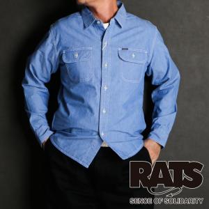 【RATS/ラッツ】CHAMBRAY SHIRT - INDIGO / レギュラーカラー ワークシャ...
