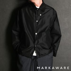 【MARKAWARE/マーカウェア】COACH JACKET III - BLACK / シルクタフタ - コーチジャケット / A26A12BL02C【メンズ】【送料無料】