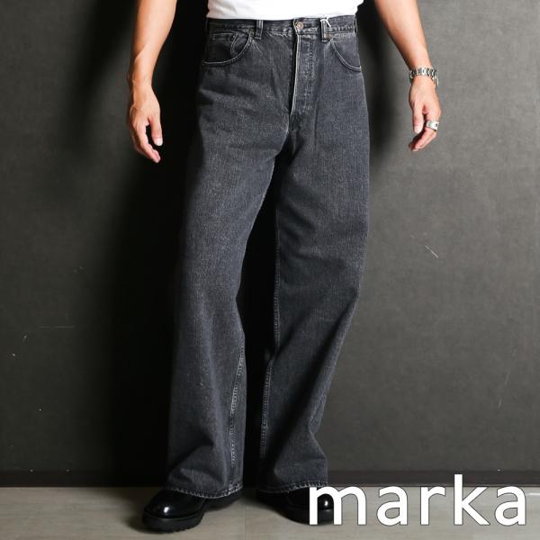 【marka/マーカ】WIDE LEG JEANS - FADED BLACK / オーガニックコッ...