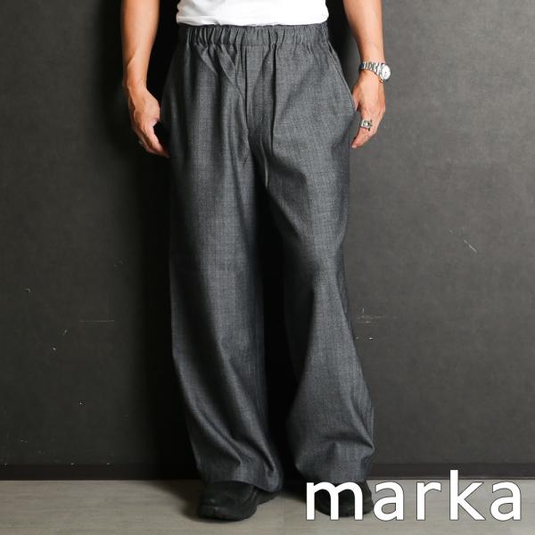 【marka/マーカ】WIDE LEG EASY PANTS - HERRINGBONE / ワッシ...