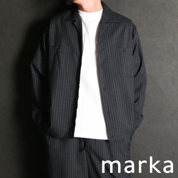 【marka/マーカ】DOUBLE POCKET OPEN COLLAR SHIRT - GRAY ...