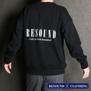 【RESOUND CLOTHING 】 ID BACKROGO velours fleece drop trainer / バックロゴ トレーナー / RC26-C-002【メンズ】【送料無料】｜central5811