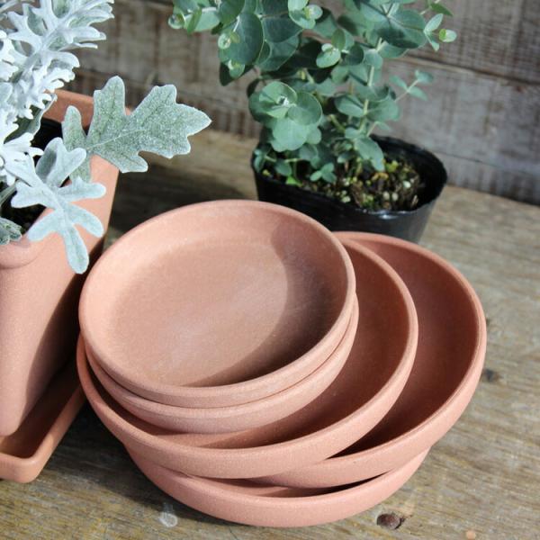 受け皿 おしゃれ ソーサー 6号 軽量 鉢皿 素焼き グレー ネイビー マスタード ホワイト グリー...