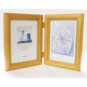 写真立て フジカラー フォトスタンド 510TK モク ２Ｌサイズ２面用 木製 縦型写真 宅配便発送