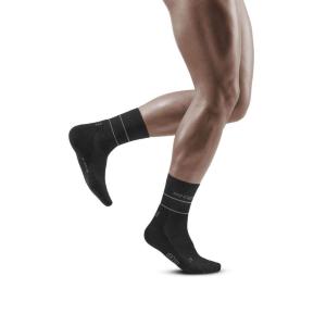 着圧 ミッドカット ソックス 夜間 ナイトランニング ジョギング 靴下 メンズ 男性用 REFLECTIVE COMPRESSION MID CUT SOCKS CEP(シー・イー・ピー）現行モデル｜cepjapan