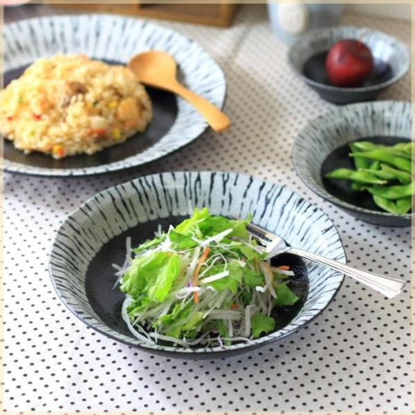 黒潮 7寸深鉢 国産 美濃焼 パスタ皿 カレー皿 サラダ鉢 深皿 麺鉢 主食皿 シンプル 和食器