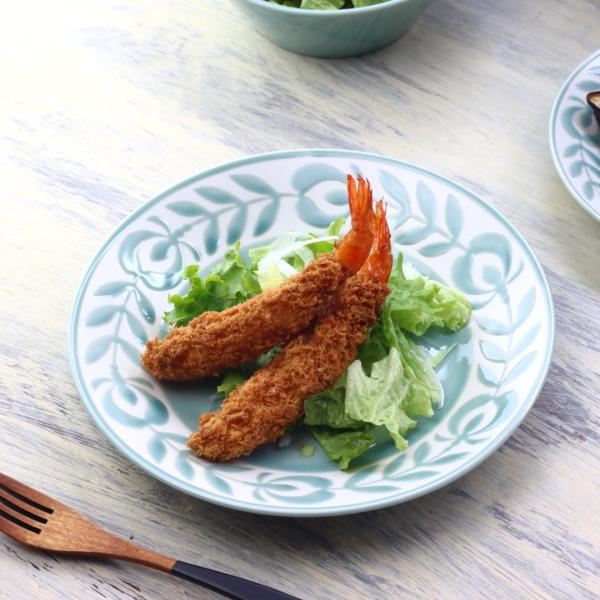 花つづり 大皿 24cm 日本製 美濃焼 7.0皿 プレート スクエア 丸皿 大皿 ディナープレート...