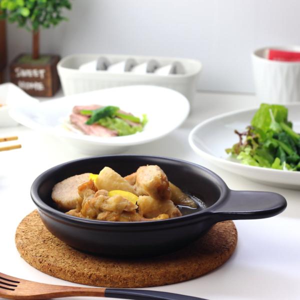 取っ手付きのカフェのグラタン皿 16cm 日本製 美濃焼 耐熱皿 グラタンボウル グラタン ラザニア...