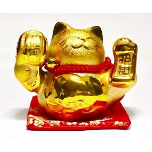 金運招き猫大（金球） MR218 お取り寄せ 陶器 置物 貯金箱 招き猫 ねこ