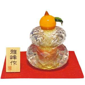 鏡餅 硝子飾り N61 ガラス 飾り 鏡もち 賀正 お正月飾り 縁起物 幸運