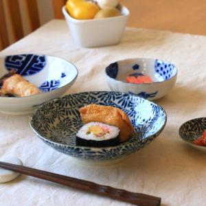 藍染タコ唐草 5.5寸浅鉢 国産 美濃焼 古来からある伝統の柄