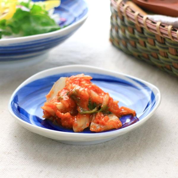 呉須刷毛目 三角小皿 12cm 国産 美濃焼 3.5寸小皿 三角35皿 丸皿 プレート 醤油皿 取り...