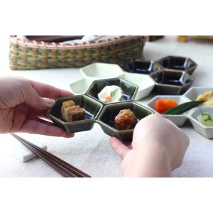 瀬戸焼 六角三品皿 日本製 美濃焼 仕切り皿 ...の詳細画像2
