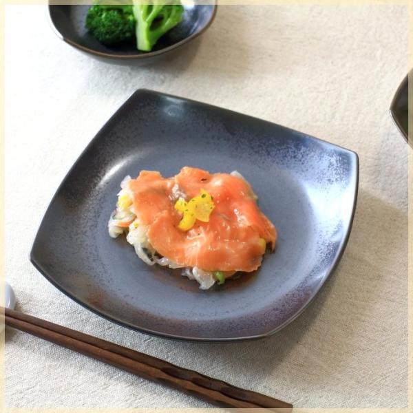 鉄結晶釉 角型 7寸皿 国産 美濃焼 パスタ皿 ステーキ皿 メインディッシュ 丸皿 魚肉料理 シンプ...