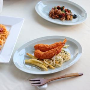 青磁の街中華オーバルプレート 24cm 日本製 美濃焼 だ円プレート 楕円皿 だ円皿 大皿 中皿 平皿 中華皿 炒め物 プレート ディナープレート メイン皿