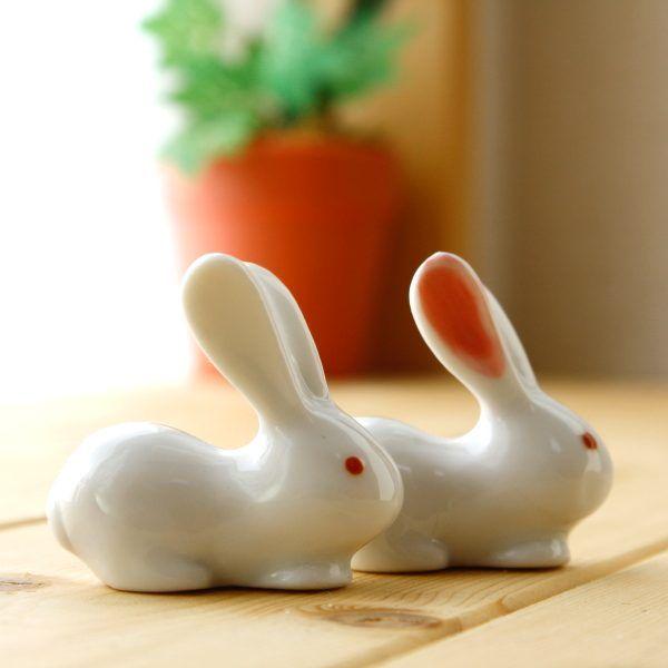 かわいいうさぎの箸置き 国産 美濃焼 置いておくだけで癒されます 箸置き 箸休め はしおき カフェ食...