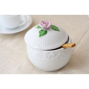 華のあるシュガーポット 国産 美濃焼 ティータイムを華やかに