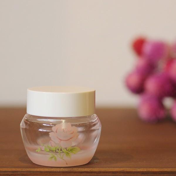 バラ　ガラス　クリームビン　15ml　アロマクラフト材料