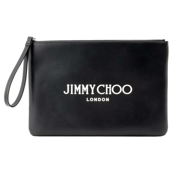 ジミーチュウ JIMMY CHOO ZIP POUCH ANR BLACK WHITE SILVER...