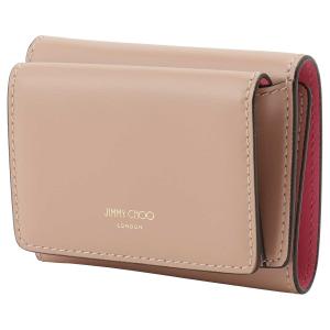 ジミーチュウ JIMMY CHOO NEMO AYO BALLET PINK CANDY PINK LIGHT GOLD ネモ 内外バイカラー 三つ折り財布 ミニ財布 レディース NEMO TRI-FOLD WALLET｜cestjoli-store