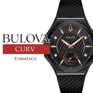 アウトレット ブローバ 腕時計 BULOVA レディース ダイヤモンドウオッチ CURV ブラック ラバーベルト 98R240