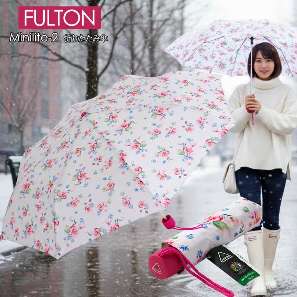 FULTON フルトン レディース 折りたたみ傘 雨傘 ミニライト2 Minilite-2 ウォータ...