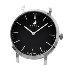 アレス ALLES wwas391h01d03  日本製 クォーツ  腕時計用ヘッド バーインデックス シルバー×ブラック 39mm ヘッドのみ ベルト別売り ユニセックス WATCH｜cestjoli-store