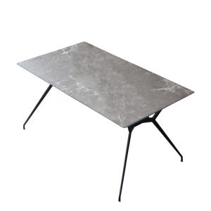 ダイニングテーブル 140cm幅 角テーブル ガラステーブル 強化紙 ストーン アイアン 棚付き モダン 北欧   カジュアル シンプル 北欧モダン 4人用  食卓 机