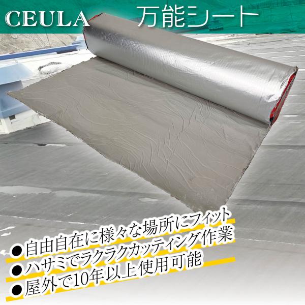 超万能防水シート (幅56cm×長5m) 万能防水伸縮シート 全面ブチル ブチルゴム 接着剤不要 雨...