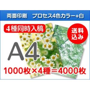 A4クリアファイル印刷　1000枚×4種=4000枚