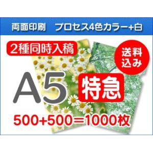 A5クリアファイル印刷【特急便】500枚+500枚=1000枚