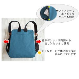 国産帆布 B5 スクエアリュック (coudre)の詳細画像4