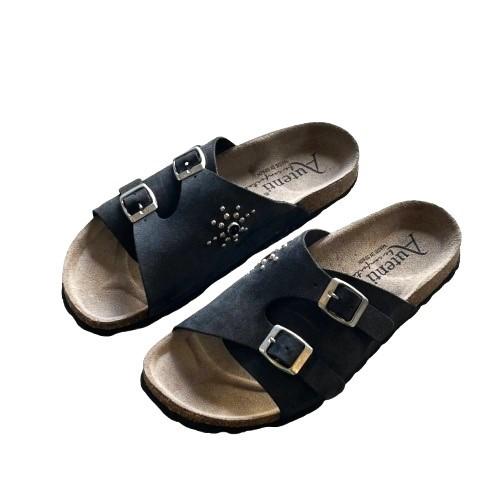 AUTENTIチューリッヒタイプ ヌバック系サンダル・CG別注FLOWER STUDS CUSTOM